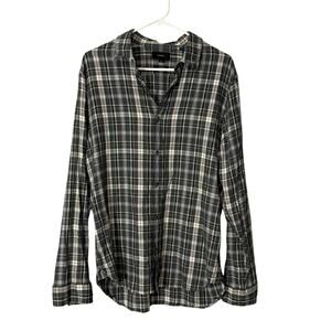 Vince Classic Fit Plaid Woven Long Sleeve Shirt Large